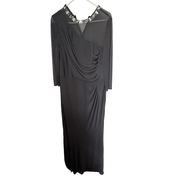 Gray Evening Gown with Rhinestone Neckline 14 - Picture 1 of 8